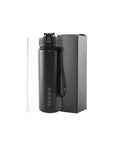 Straw Bottle Black Thermo