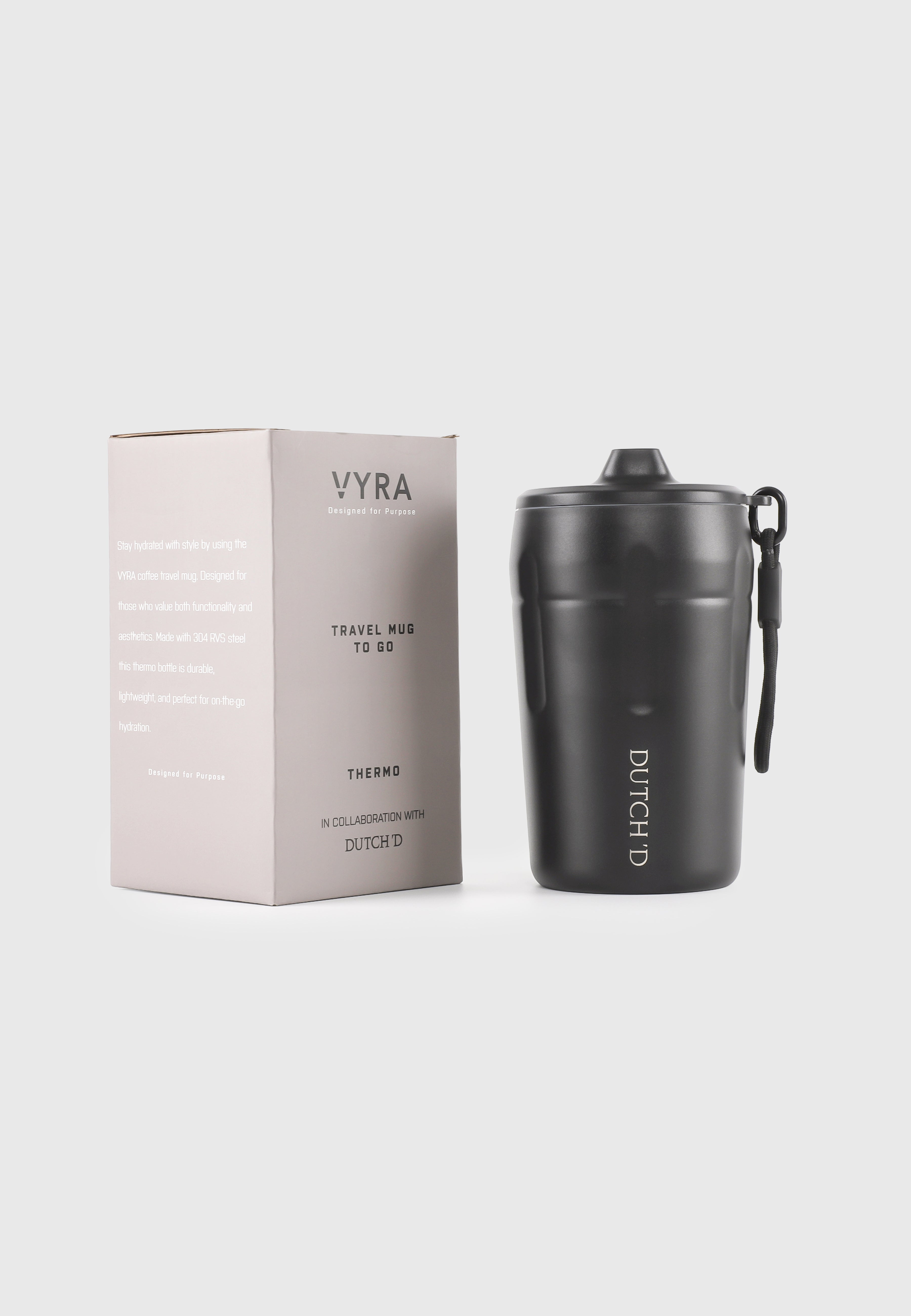 Vyra X Dutch'D Thermo Travel Mug To Go 350ML Black