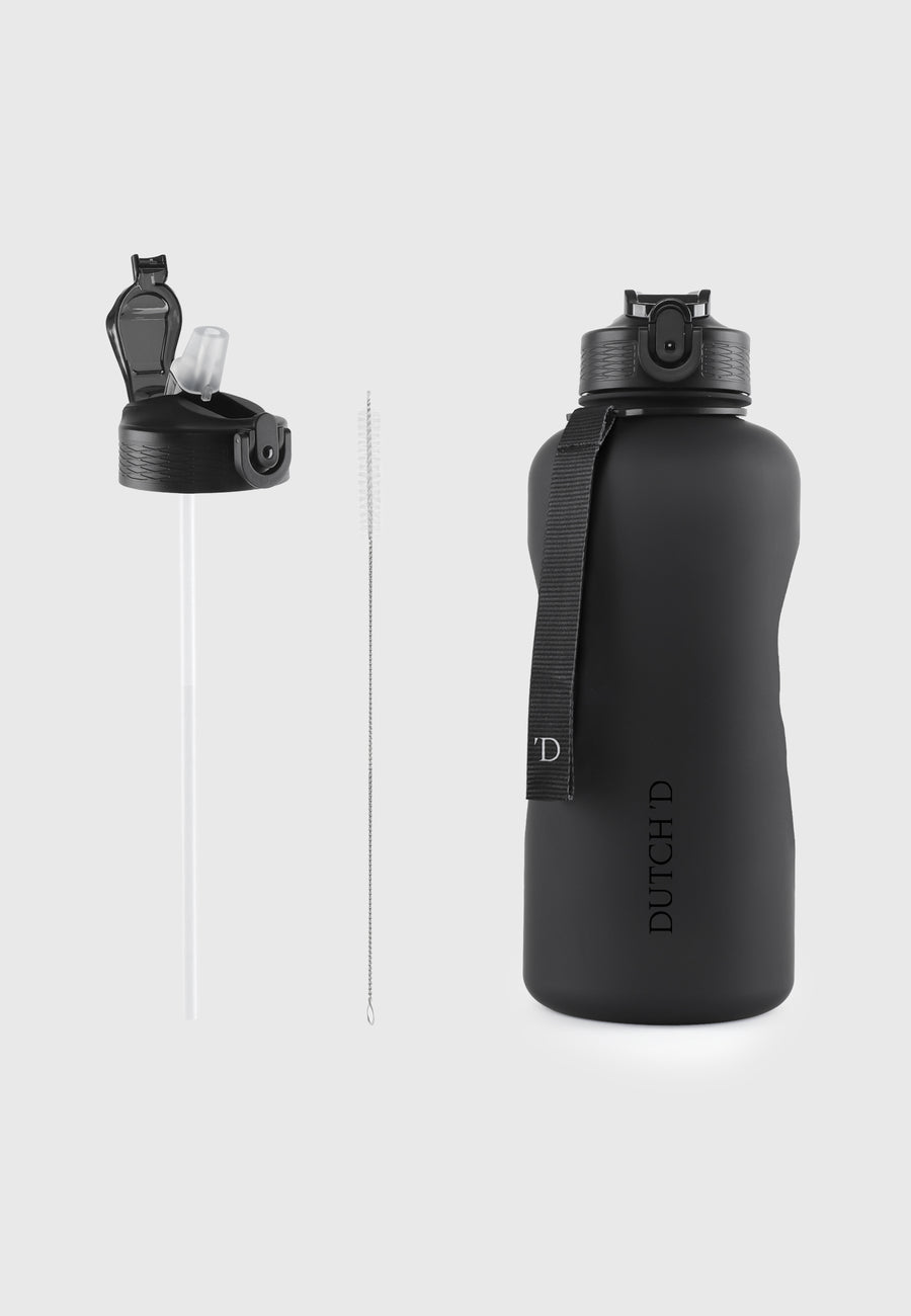 Straw Bottle Full Black 2.2L