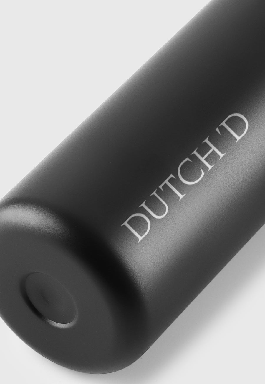 Straw Bottle Black Thermo