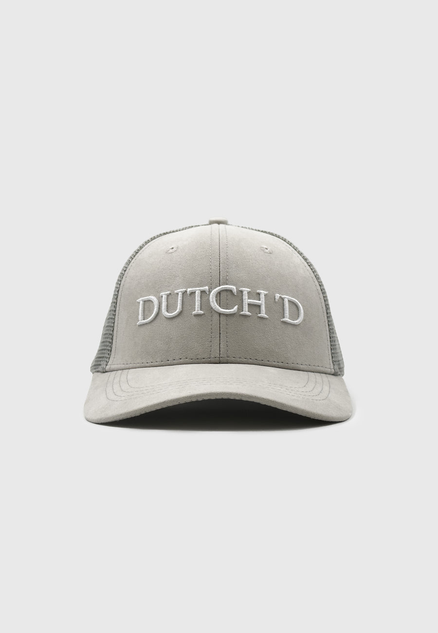 Logo trucker cap grey suede