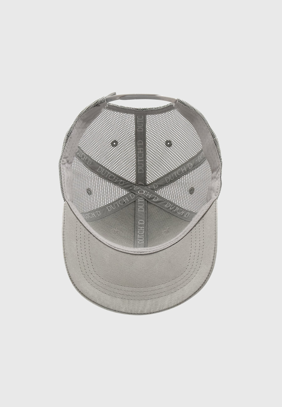 Logo trucker cap grey suede