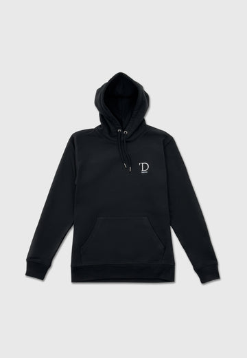 'D Designed Hoodie Black